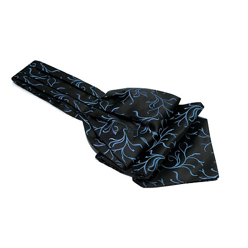 Краватка аскот чорна в синій візерунок (Askot) ASK-7051