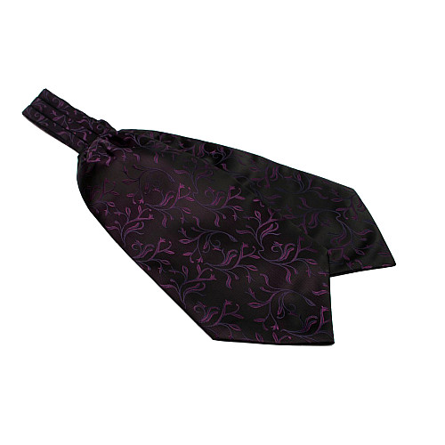 Краватка аскот чорна в фіолетовий візерунок (Askot) ASK-7052