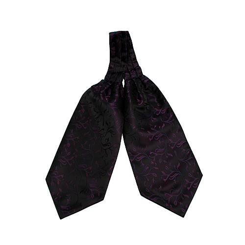 Краватка аскот чорна в фіолетовий візерунок (Askot) ASK-7052