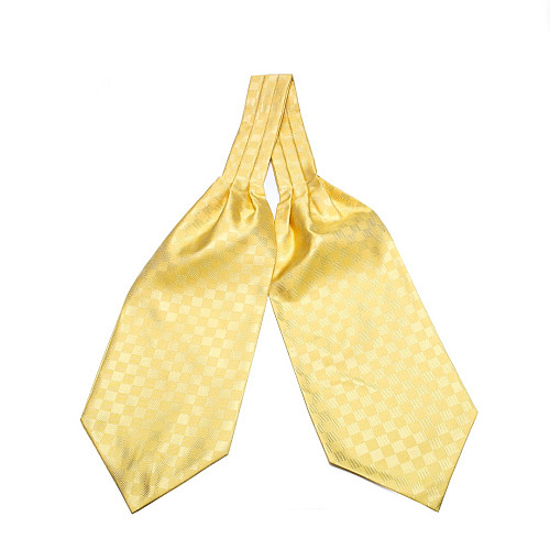 Краватка аскот жовта в квадратики (Askot) ASK-7058