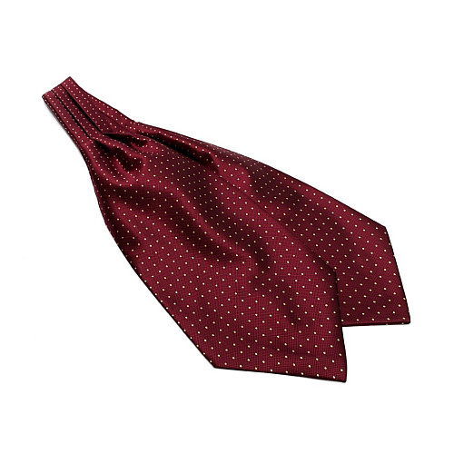 Краватка аскот бордова з жовтими крапочками ASK-7067