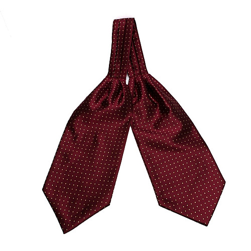 Краватка аскот бордова з жовтими крапочками ASK-7067