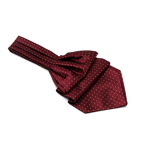 Краватка аскот бордова з жовтими крапочками ASK-7067