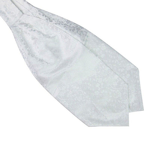 Краватка аскот біла з візерунком ASK-7070