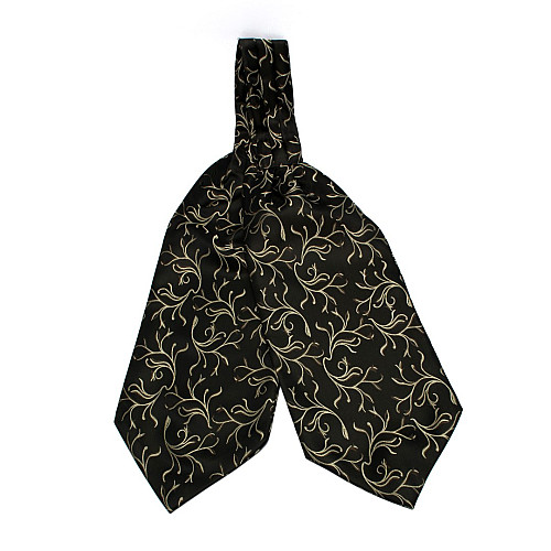 Галстук аскот черный в желтый узор (Askot) ASK-7073