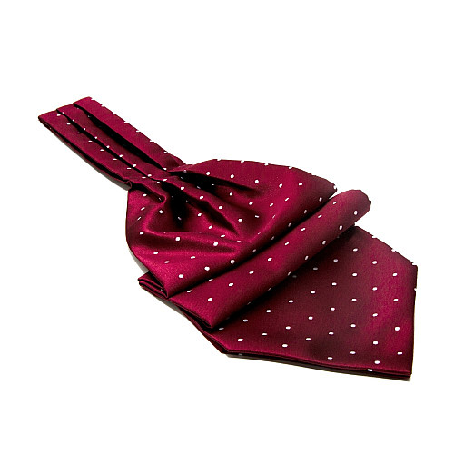 Галстук аскот Gofin бордовый в горох ASK-7075
