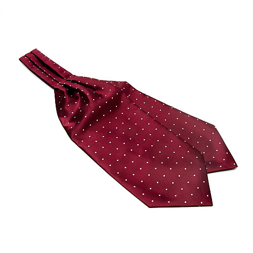 Галстук аскот Gofin бордовый в горох ASK-7075