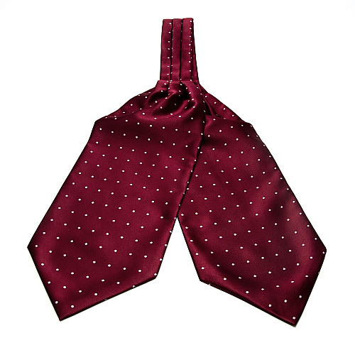 Галстук аскот Gofin бордовый в горох ASK-7075