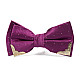 Краватка метелик пурпурний з металевими кутами BB-5108