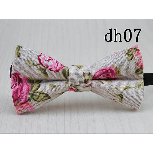 Галстук бабочка детская бежевая с цветами BBK-2912