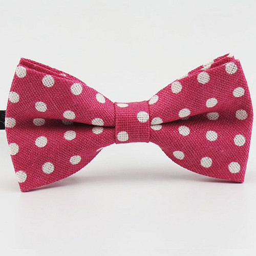 Краватка метелик дитячий малиновий в горошок BBK-2919