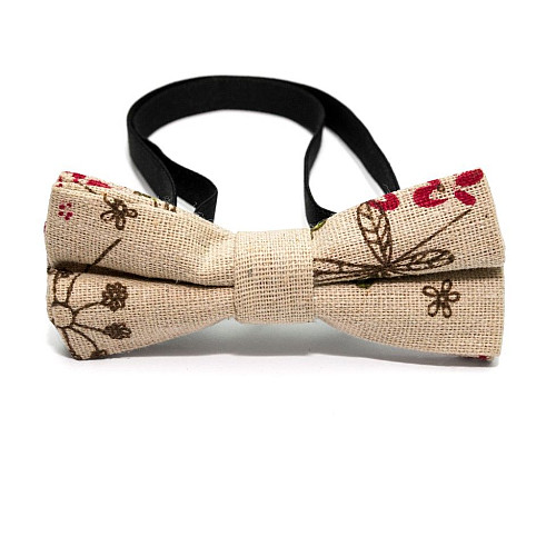 Галстук бабочка детская бежевая BBK-2922