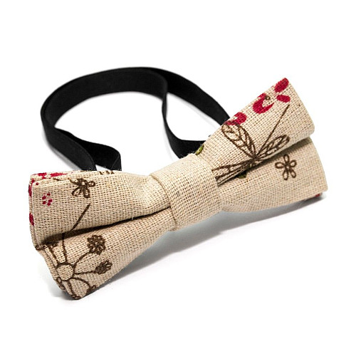 Галстук бабочка детская бежевая BBK-2922