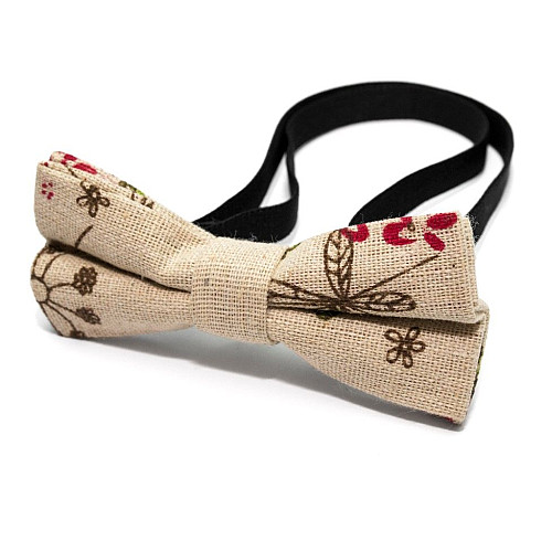 Галстук бабочка детская бежевая BBK-2922