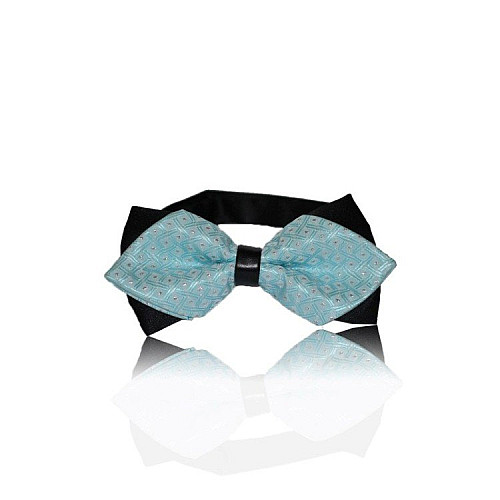 Галстук бабочка голубая в квадратики угловая Bj-33-37