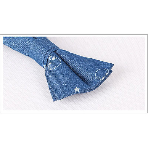 Галстук бабочка синяя с черепом BKB-2801