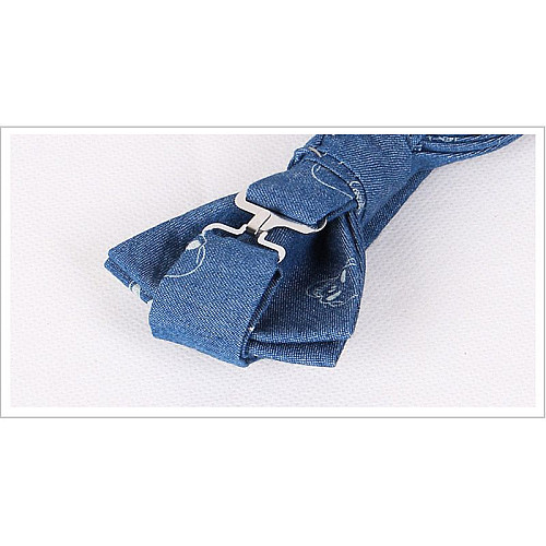 Галстук бабочка синяя с черепом BKB-2801