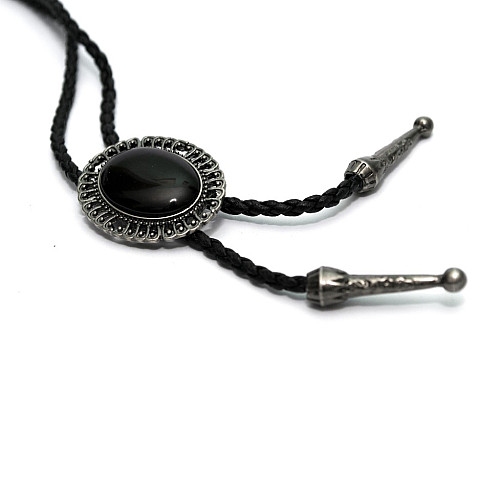 Краватка боло Gofin з чорним камінчиком BOLO-52045