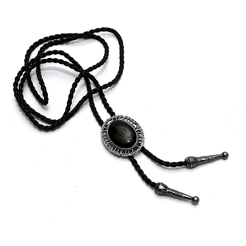 Краватка боло Gofin з чорним камінчиком BOLO-52045