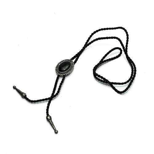 Краватка боло Gofin з чорним камінчиком BOLO-52045