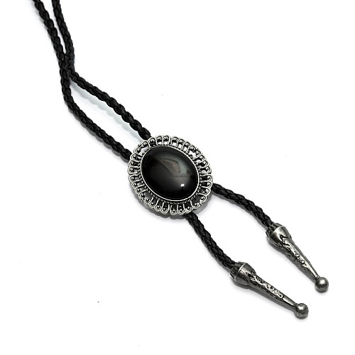 Краватка боло Gofin з чорним камінчиком BOLO-52045