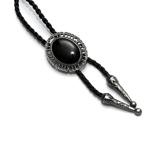 Краватка боло Gofin з чорним камінчиком BOLO-52045