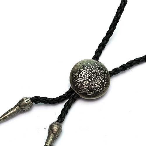 Краватка боло Gofin круглий сріблястий BOLO-52046