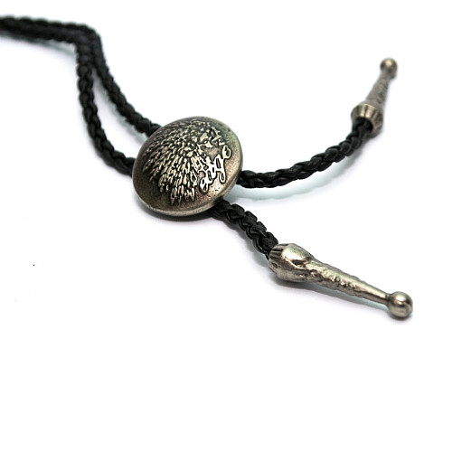 Краватка боло Gofin круглий сріблястий BOLO-52046