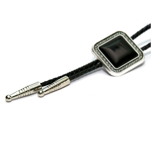 Краватка боло Gofin квадратний з чорним каменем BOLO-52056