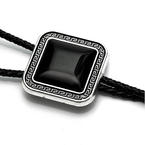 Краватка боло Gofin квадратний з чорним каменем BOLO-52056