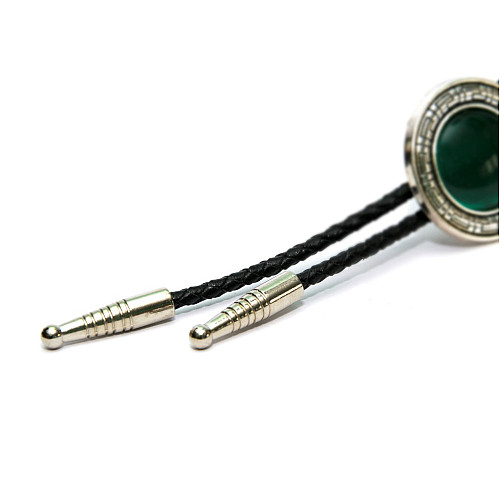 Галстук боло Gofin круглый с зеленым камнем BOLO-52057