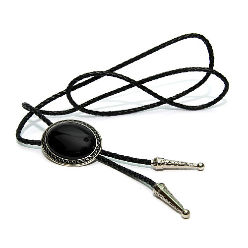 Краватка боло Gofin овальний чорний камінь BOLO-52064