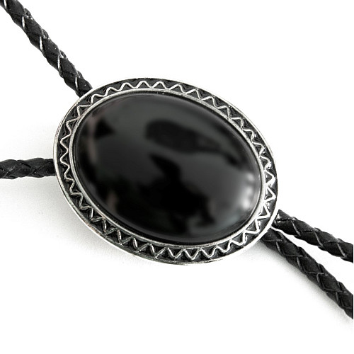 Краватка боло Gofin овальний чорний камінь BOLO-52064