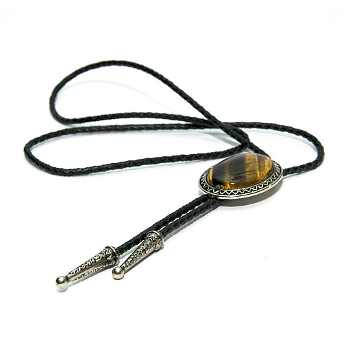 Галстук боло Gofin камень цвета янтарь  BOLO-52066