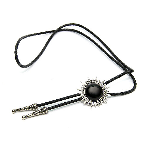 Галстук боло Gofin в виде солнца с черным камнем BOLO-52070