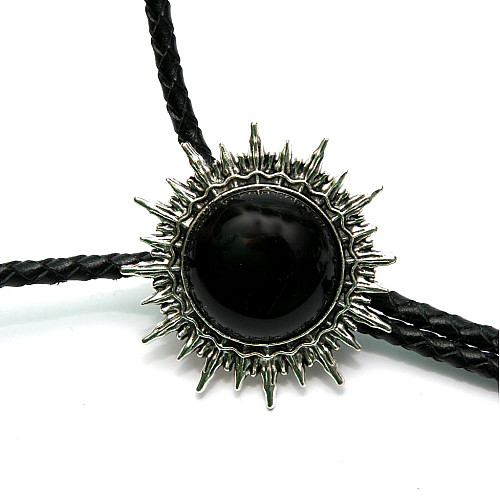 Галстук боло Gofin в виде солнца с черным камнем BOLO-52070