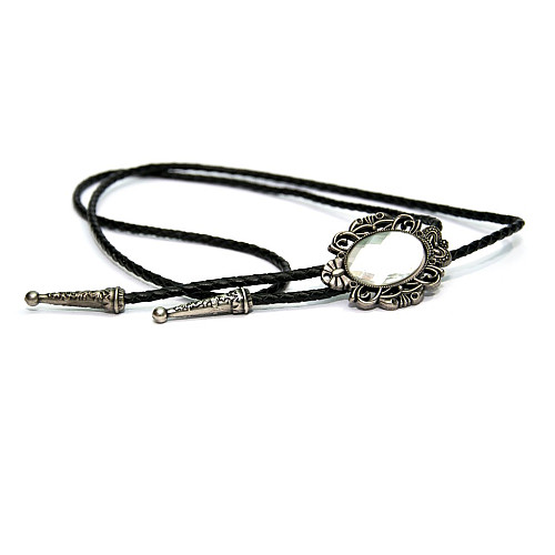 Краватка боло Gofin з білим каменем BOLO-52071