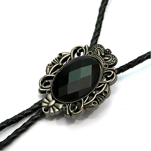 Краватка боло Gofin з чорним каменем BOLO-52074