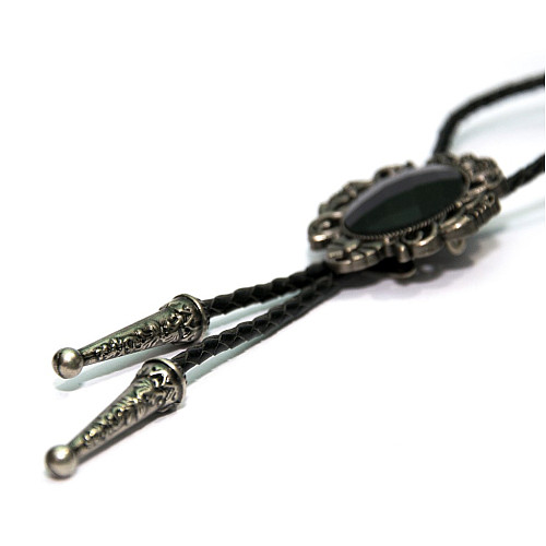 Краватка боло Gofin з чорним каменем BOLO-52074