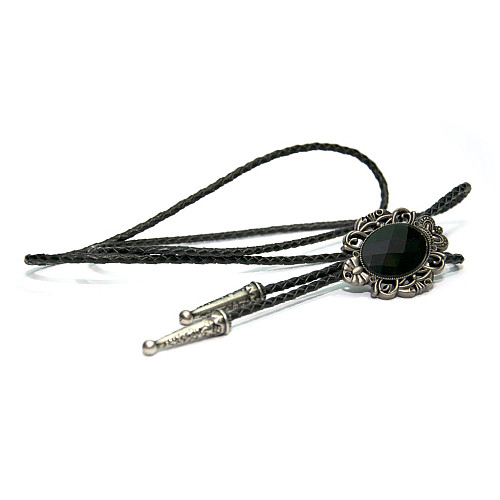 Краватка боло Gofin з чорним каменем BOLO-52074