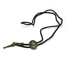 Краватка боло Gofin овальний з бірюзовим камінчиком BOLO-52082