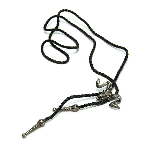 Краватка боло Gofin череп буйвола сріблястий BOLO-52085