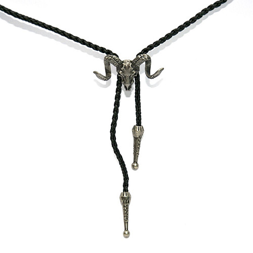 Краватка боло Gofin череп буйвола сріблястий BOLO-52085