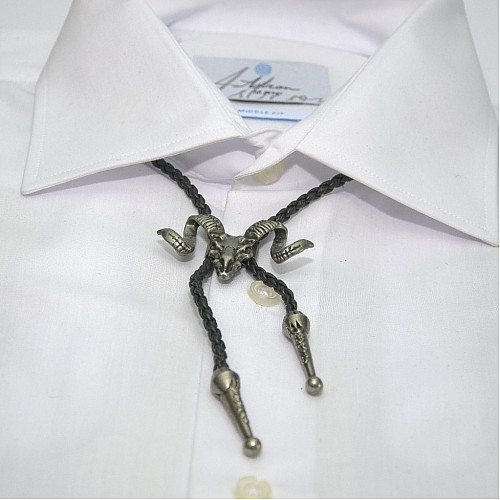 Краватка боло Gofin череп буйвола сріблястий BOLO-52085