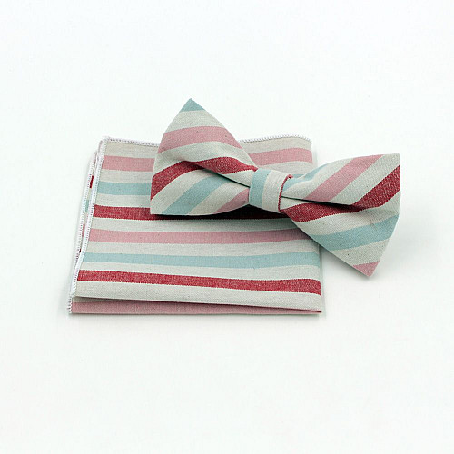 Набор цветной, бабочка с платком в полоски BPL-0806