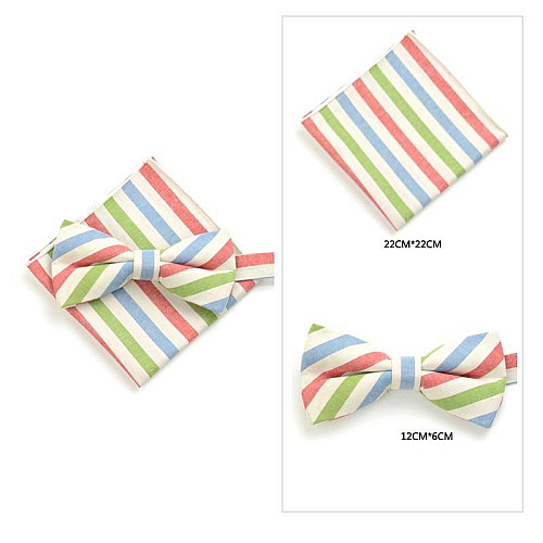 Цветной набор, бабочка с платком в полоску BPL-0807