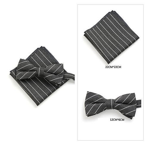 Набір сірий, метелик і хустинка в білу смужку BPL-0815