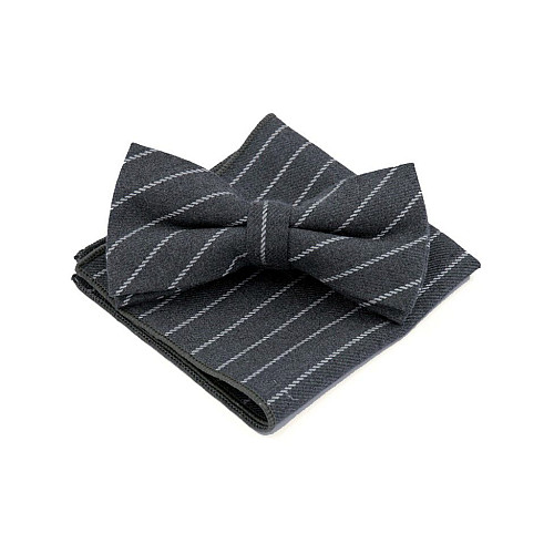 Набір сірий, метелик і хустинка в білу смужку BPL-0815