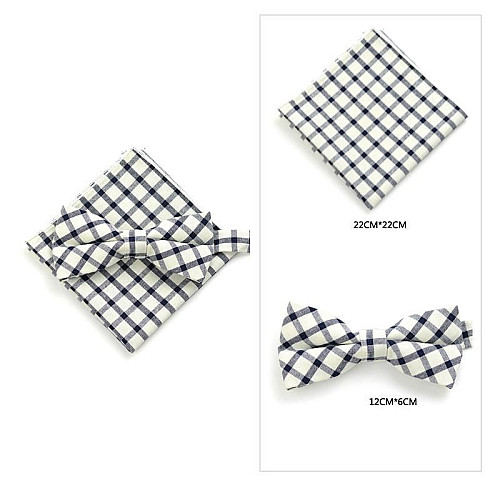 Білий набір, метелик і хустинка в синю клітку BPL-0823