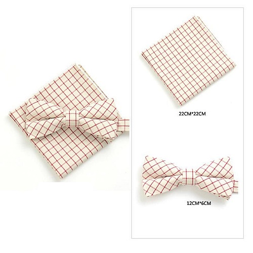 Бежевий набір, метелик і хустинка в червону клітку BPL-0824